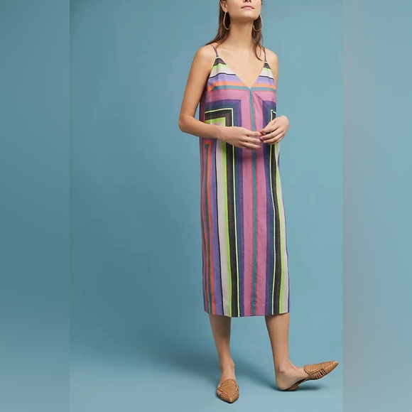 Mara Hoffman Striped Column Dress in Purple Motif - Picture 1 of 7